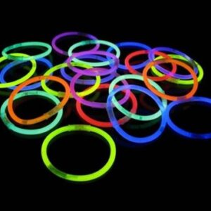 PULSEIRA NEON PARA FESTAS CORES SORTIDAS - TUBO COM 100 UNIDADES.