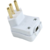 Plugue Macho 90° Grande Branco 2 Polos 10A