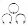 Kit 3 Piercings Ferradura Spike Captive 6, 8, 10, 12mm Aço