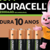 Pilha recarregável Duracell AA 2500mAh - BT 4 Un