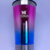Copo Térmico 473ml com Tampa e abridor Cores Metálicas Degradê Titanium vermelho azul - Image 2