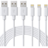 Cabo carregador para iPhone [certificado MFi] Novtech pacote com 3