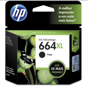 Cartucho HP 664XL preto Original (F6V31AB) Para HP DeskJet Ink Advantage 4535, 4675, 3835, 1115, 2135, 3635, 2675, 3775,