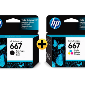 Cartucho HP 667 preto Original (3YM79AB) + Cartucho HP 667 colorido Original (3YM78AL) CX 1 UN