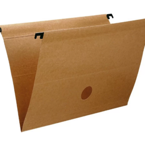 Pasta Suspensa Kraft 170G Home Office com Visor-Etiqueta E Grampo Plástico Fixador Dello - CX 50 UN