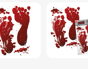 Adesivo de Chão Scary Night Pés Sangue - 02 unidades
