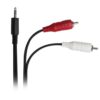 Cabo P2 para 2 RCA femea de áudio branco e vermelho Jack