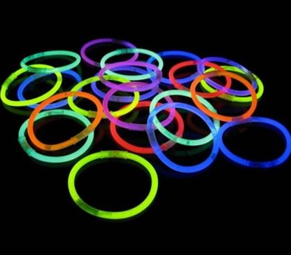 PULSEIRA NEON PARA FESTAS CORES SORTIDAS - TUBO COM 100 UNIDADES. - Image 2