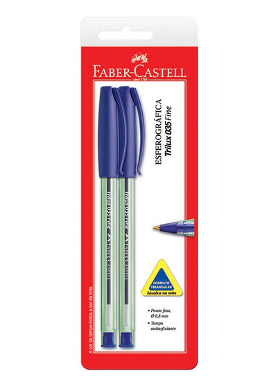 CANETA ESFEROGRÁFICA 2 UNIDADES TRILUX FINA AZUL BLISTER - Image 2