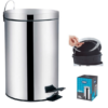 LIXEIRA ACO INOX 5 LITROS CESTO LIXO COM PEDAL BALDE REMOVIVEL - Image 2