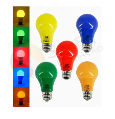 5 Lâmpadas Led Decorativa A60 Color 7w Bivolt E27 - Imagem 2