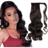 Cabelo Ondulado Castanho Escuro Rabo De Cavalo 150g Aplique - Image 14