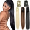 Cabelo Ondulado Castanho Escuro Rabo De Cavalo 150g Aplique - Image 15