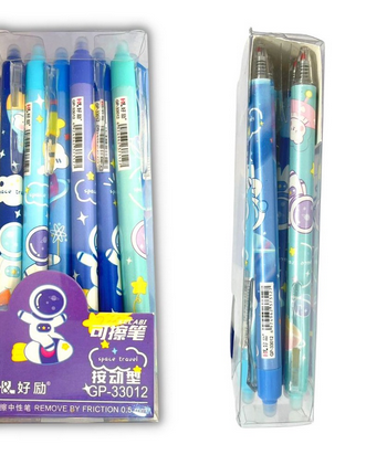 Caneta com Desenhos Coloridos de Gel e Clipes de Bolso - Aleatório (1 unidade) astronauta - Imagem 2