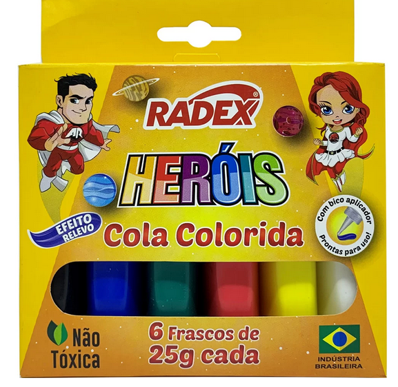Cola Colorida, 6 cores, 2555, Radex - ET 6 UN - Imagem 2