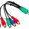 Cabo P1 P2 para 5 RCA femea AV vídeo componente e audio vermelho branco azul verde Jack - Image 2